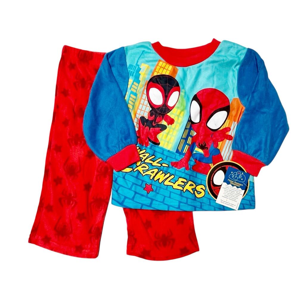 NWT Marvel SpiderMan Cozy Fleece PJ Set Size 18m